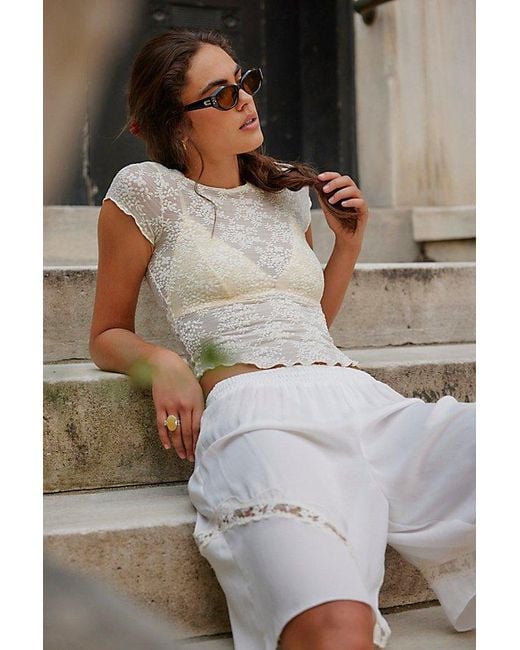 Intimately By Free People White Loved You First Lace Tee By