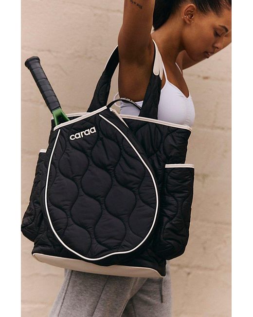 Free People Black Caraa Quilted Tennis Tote