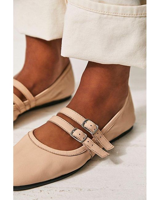 Free People Natural Gemini Ballet Flats At In Tulle Pink, Size: Us 8