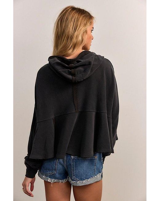 Free People Black Catching Waves Hoodie