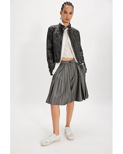 Free People Black Jesse Vegan Leather Moto Jacket