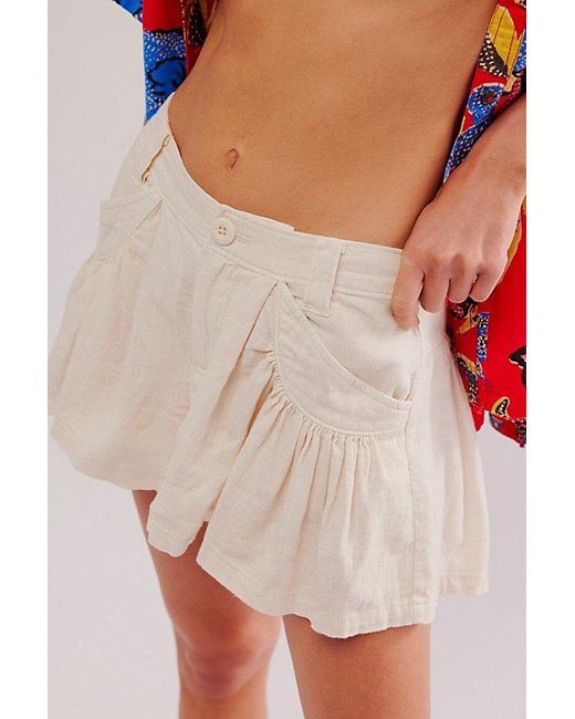 Free People Red Big Time Trouser Shorts