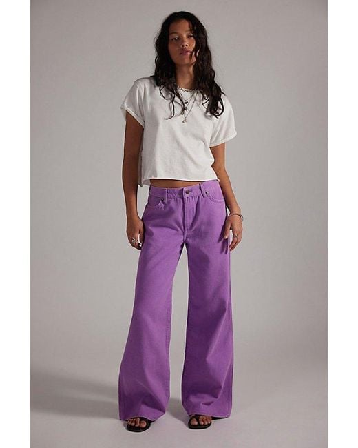 Wrangler Purple World Wide Mid-Rise Wide-Leg Jeans