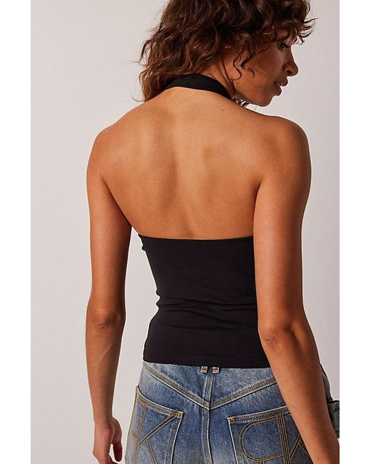Free People Blue Have It All Halter Top