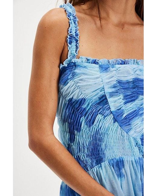 Free People Tessa Smocked Midi Dress in Blue | Lyst Free People Tessa Smocked Midi Dress in Blue | Lyst