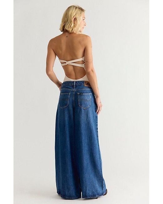 Lee Jeans Blue Lqd Slouchy Pleated Trouser Jeans