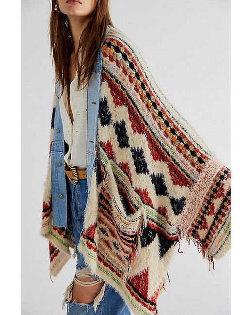 Free People Multicolor Running Wild Poncho