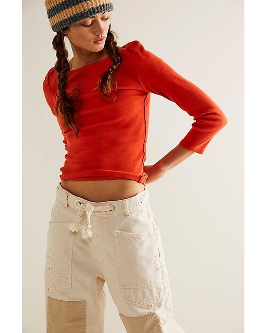 Free People Red We The Free Lucy Layering Top