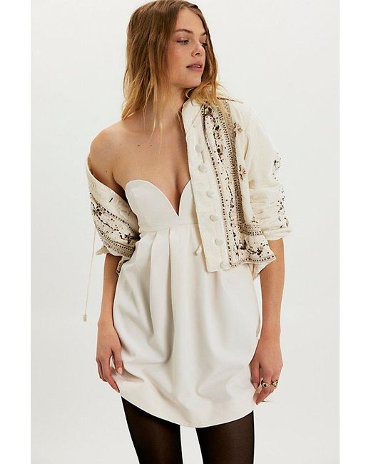 Free People White Floreo Mini Dress