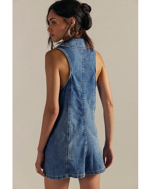Free People Blue Dover Playsuit