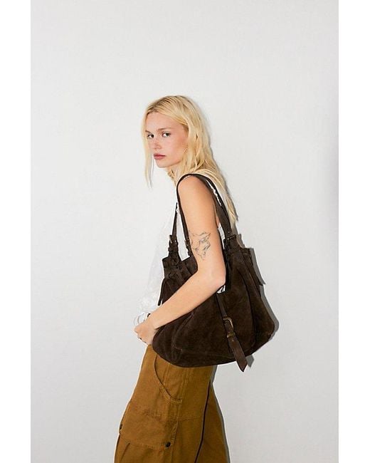 Free People Brown Serena Cinched Shoulder Bag