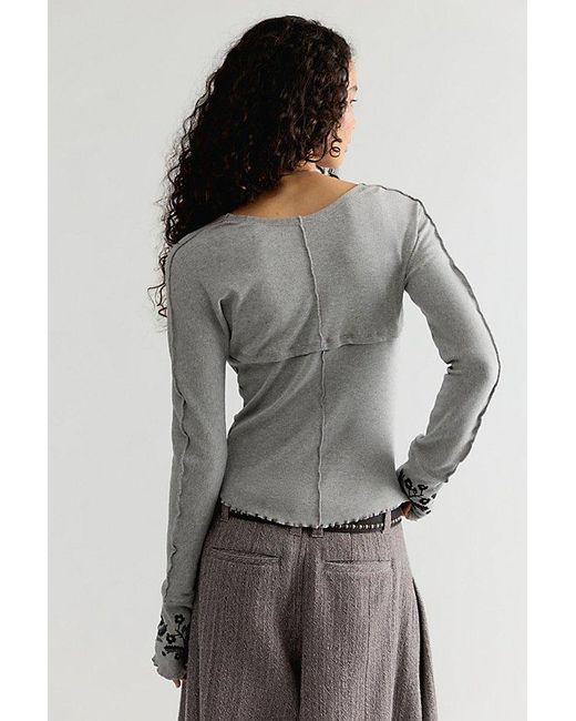 Free People Multicolor Olivia Long-Sleeve Top
