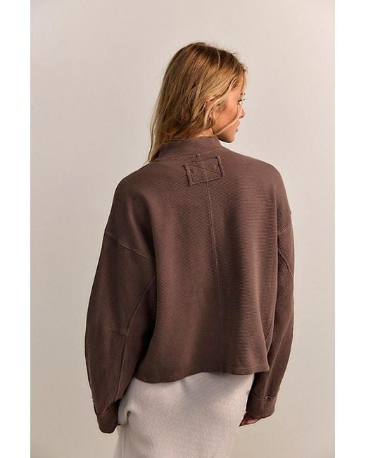 Free People Brown Celeste Quarter Zip