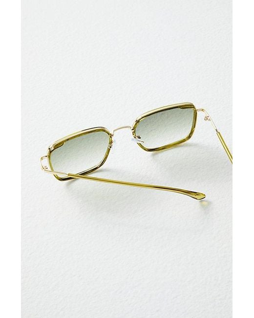 Free People Blue Beau Square Sunglasses At In Jasmine Oolong