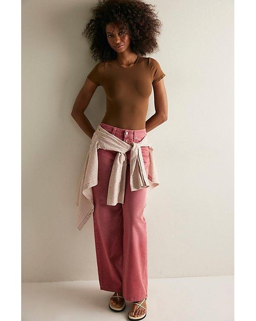 Intimately By Free People Brown Clean Lines Tee Bodysuit By