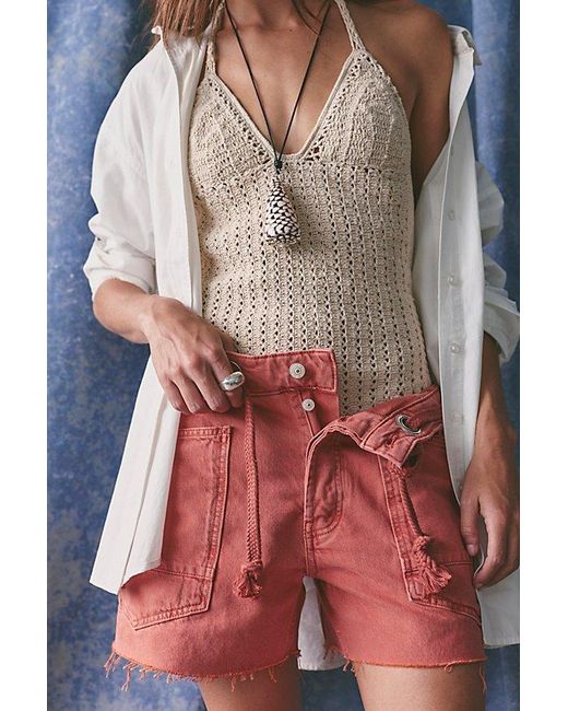 Free People Multicolor Moxie Barrel Shorts