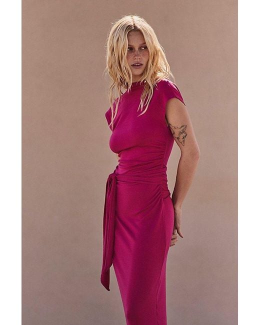 pink cap sleeve maxi dress Pink Cap Sleeve Tulle Maxi Dress