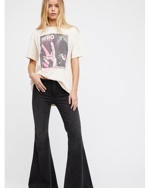 Free People Black Low-rise Flare Jeans