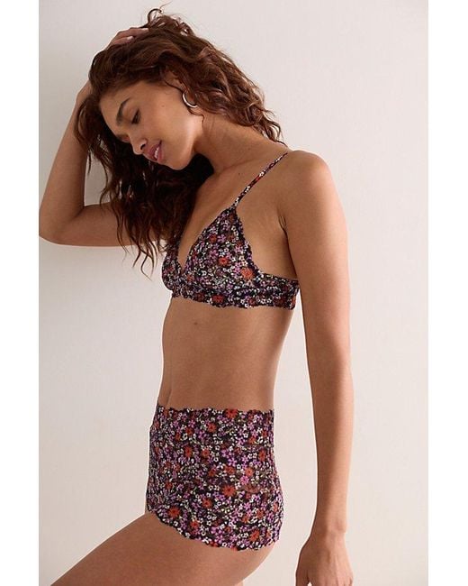 Intimately By Free People Red This Or That Printed Triangle Bralette By