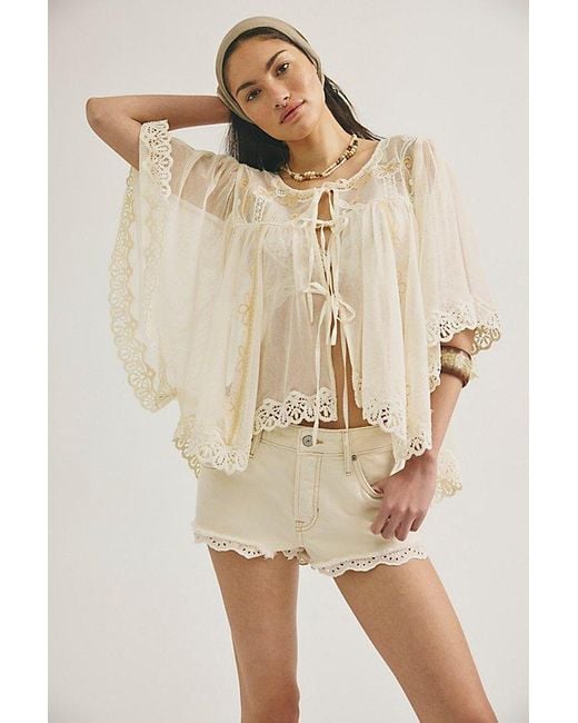 Free People Blue We The Free Cali Lace Shorties