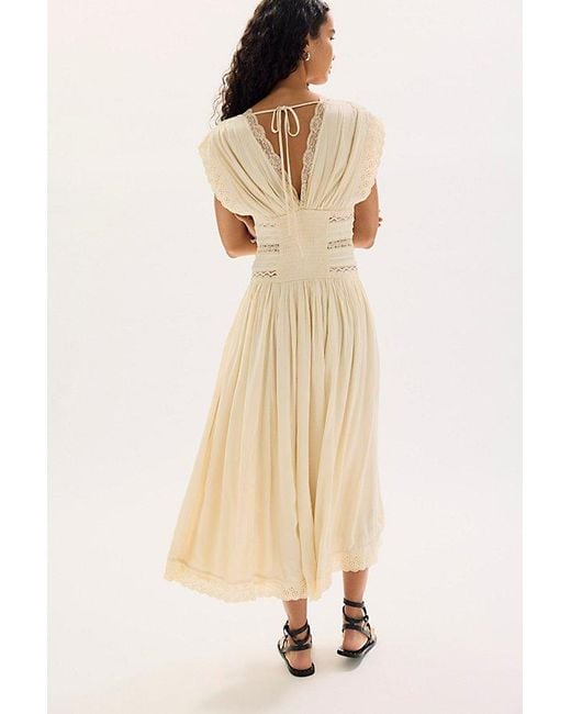 Free People Brown Swimming Across The Sky Midi Dress