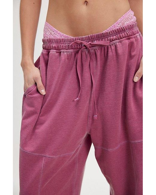 Free People Pink Don'T Wait Up Joggers