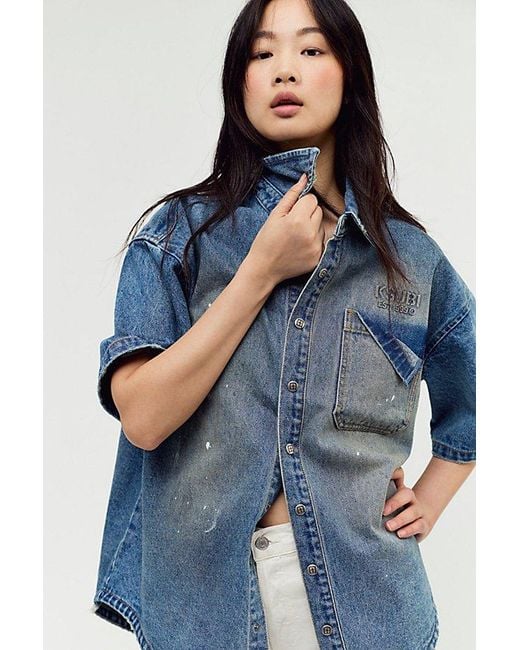 Ksubi Blue Oversized Denim Shirt