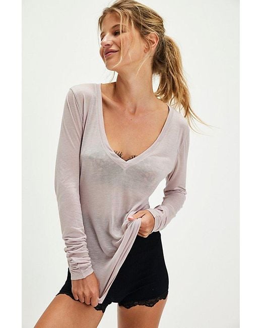 Intimately By Free People Multicolor On Air V-neck Long Sleeve