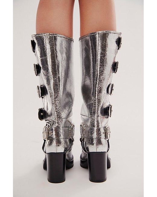 Jeffrey Campbell Black Buckle Up Baby Moto Boots