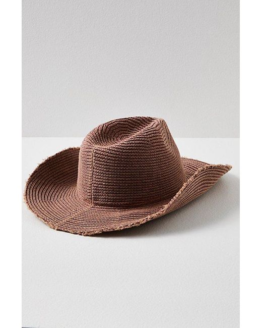 Free People Brown Dylan Distressed Cowboy Hat