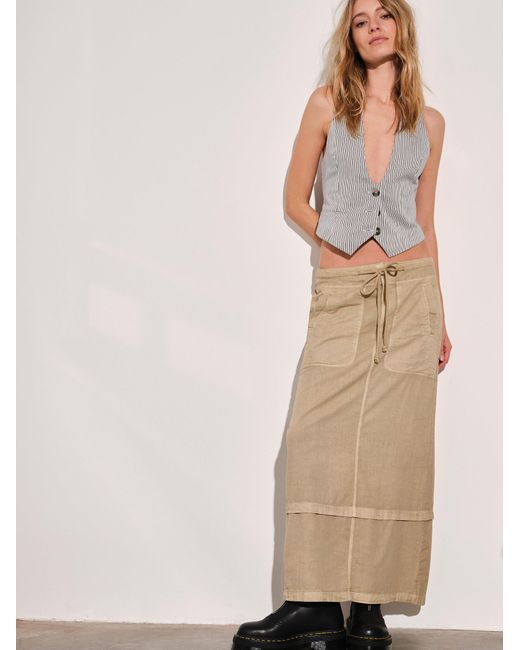 Free People Natural Lizzie Parachute Maxi Skirt