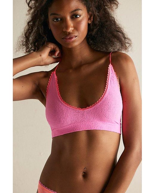 Intimately By Free People Red Sweet Point Seamless Longline Bralette By