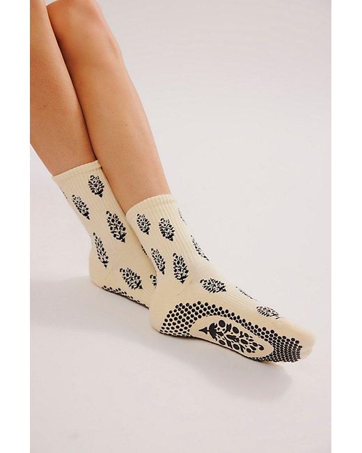 Free People Metallic Buti Buti Pilates Grip Socks