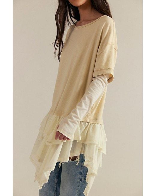 Free People Brown Tattered Love Tee