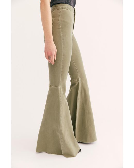 Free People Green Just Float On Flare Jeans