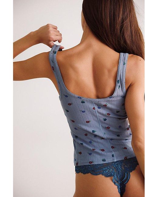 Intimately By Free People Multicolor End Game Pointelle Printed Tank Top By