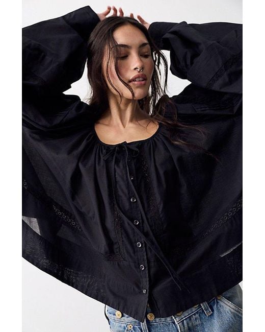 Free People Blue La Lune Blouse