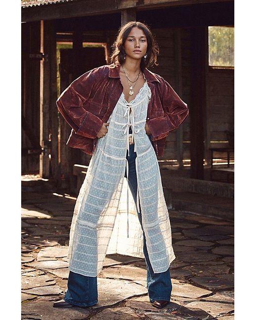 Free People White Micah Maxi Top