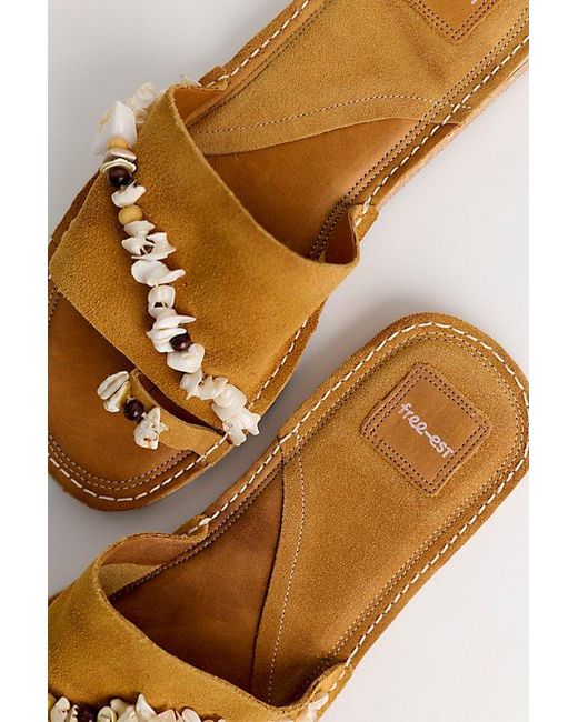 free-est Orange Treasures Toe Ring Sandals