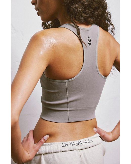 Fp Movement Gray Happiness Runs Corset Racer Back Tank