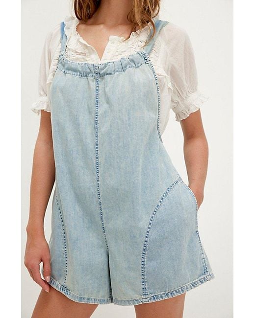 Free People Blue We The Free Freebird Shortalls