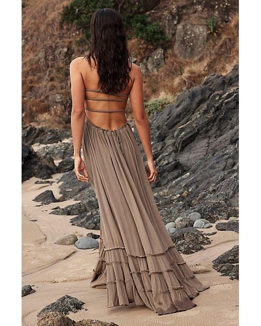 Free People Brown Extratropical Maxi Dress