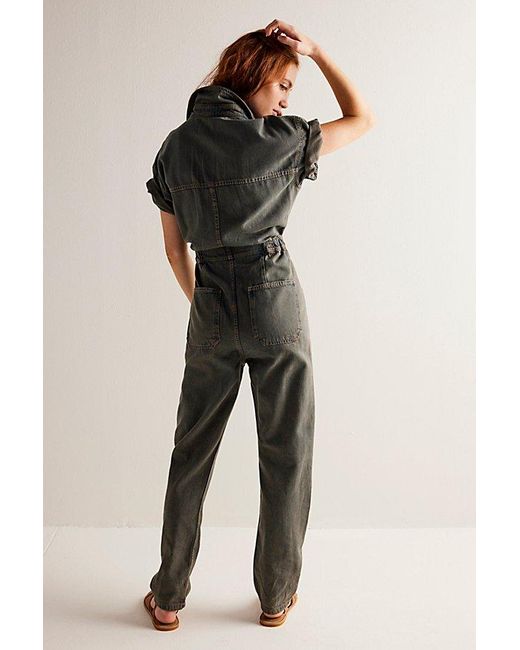 Free People Natural Marci Coverall At In Ian Indigo, Size: Xs