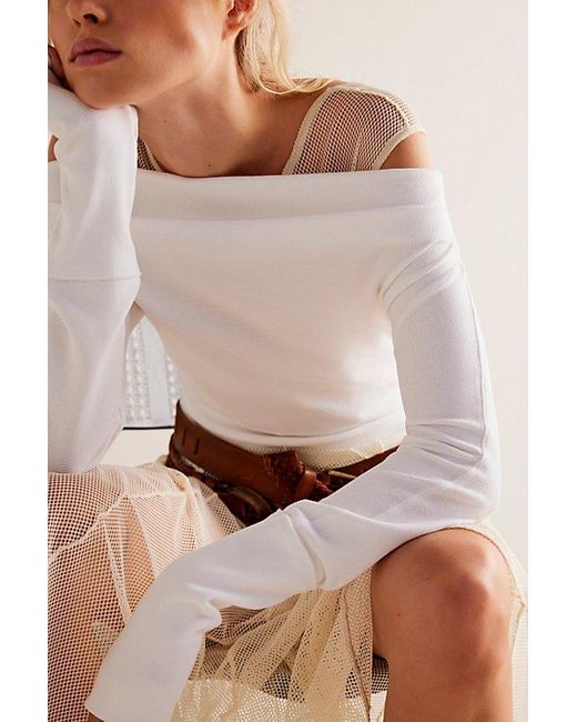 Free People Brown Gigi Long Sleeve At Free People In Ivory, Size: Xs
