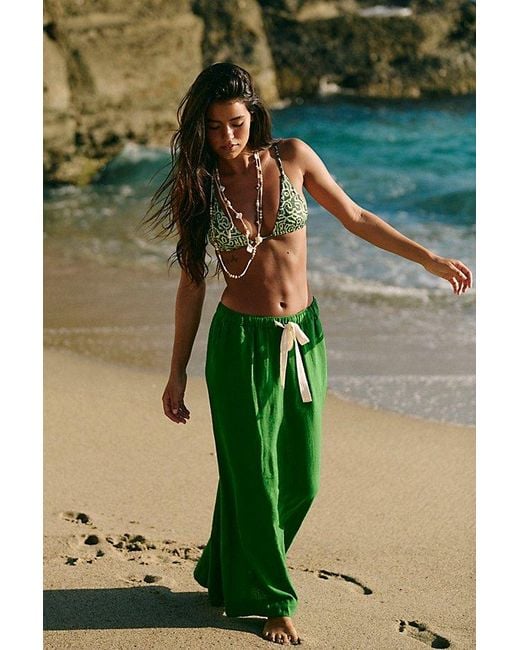 free-est Green Blossom Maxi Skirt By