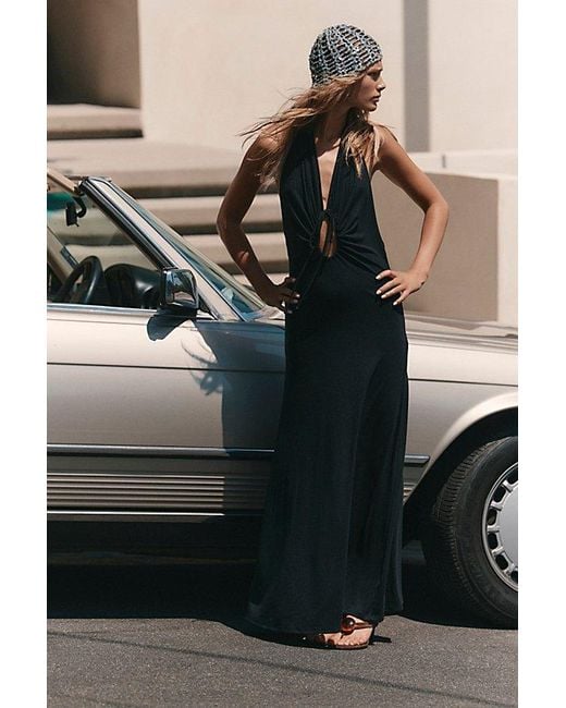 free-est Black Good Feels Eliza Midi Dress By