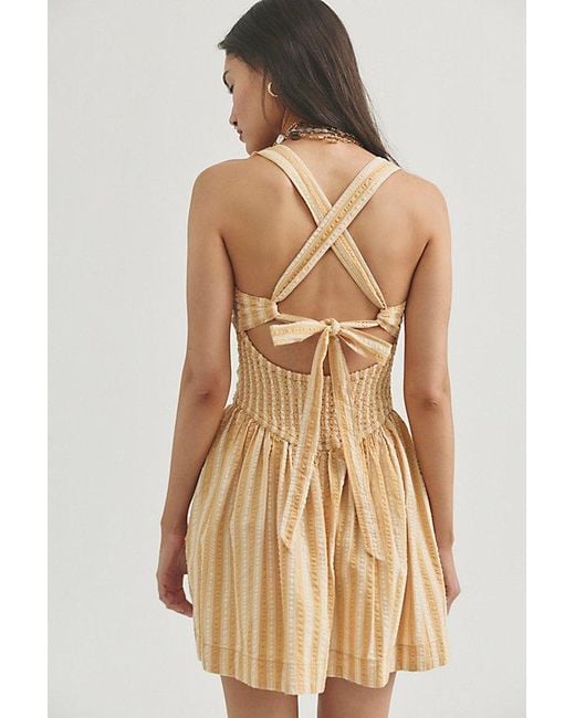 Free People Natural Laurel Plaid Mini Dress