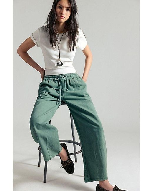 Free People Natural Lex Pull-On Barrel Pants