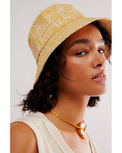 Lack of Color Yellow Shore Patterned Bucket Hat