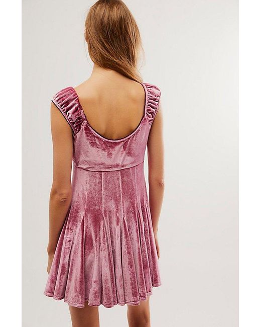 Free People Pink Rose Marie Mini Dress At In Sweetheart, Size: Medium